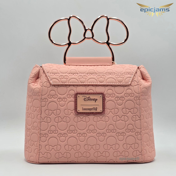 Loungefly Disney Minnie Mouse Embossed Blush Pink  Crossbody Bag Purse New - Picture 2 of 8